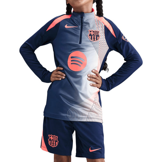 FC Barcelona Dri-Fit Long-Sleeve Junior 3/4 Zip Top 2025/26