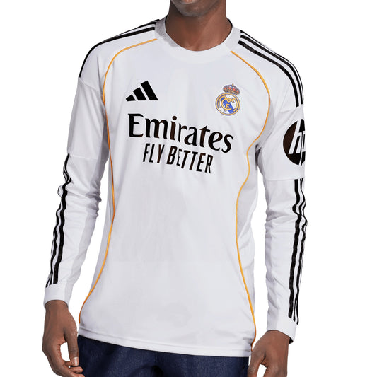 Real Madrid CF Long Sleeve Home Jersey 2025/26