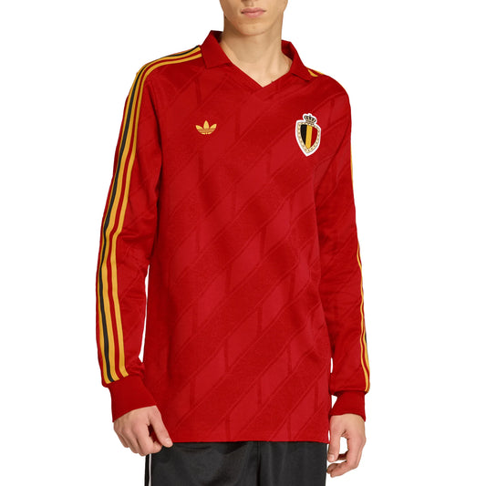 Belgium RBFA Long-Sleeve Home Jersey 1986