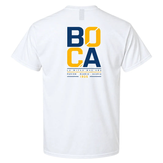 Boca Juniors Vintage Soccer T-Shirt – La Mitad Más Uno Football Graphic